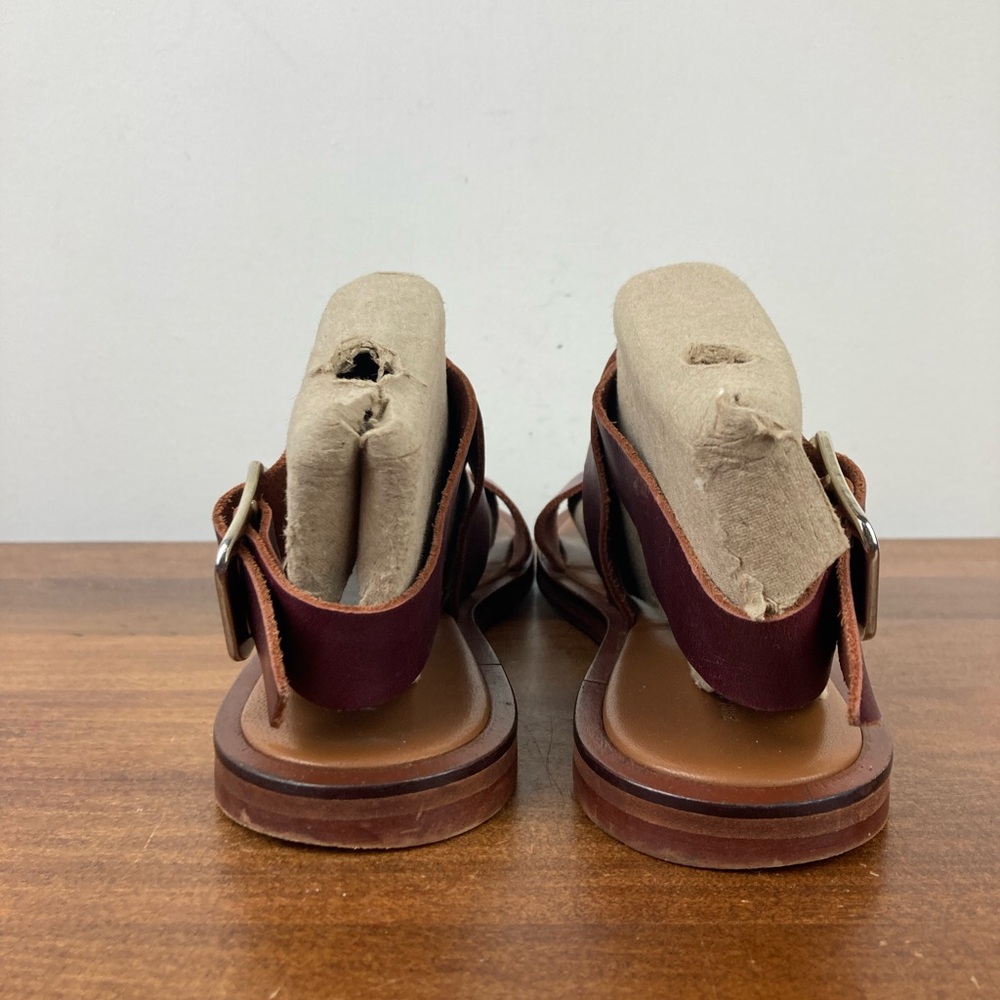 Zara Basic Collection Brown Leather Slingback San… - image 5